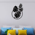 Leaf In Circle Metal Wall Art