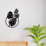 Leaf In Circle Metal Wall Art4