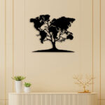 Map On Tree Metal Wall Art