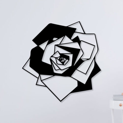 Minimalist Rose Flower Metal Wall Art1