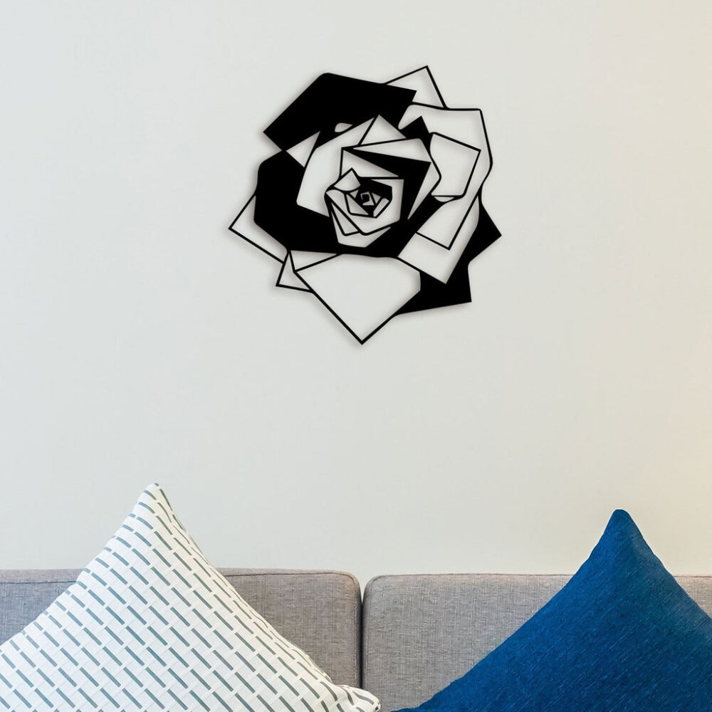 Minimalist Rose Flower Metal Wall Art3