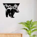 Mountain Bear Metal Wall Art3