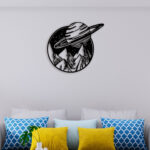 Planet On Mountain Metal Wall Art2