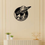 Planet On Mountain Metal Wall Art3