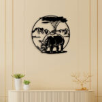 Rhinoceros Metal Wall Art