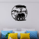 Rhinoceros Metal Wall Art2