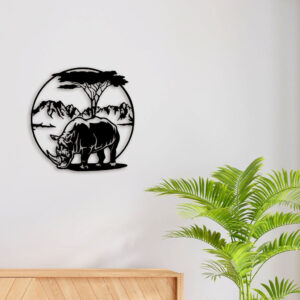 Rhinoceros Metal Wall Art4