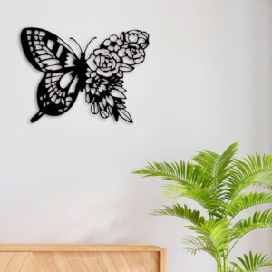 Rose Butterfly Metal Wall Art4