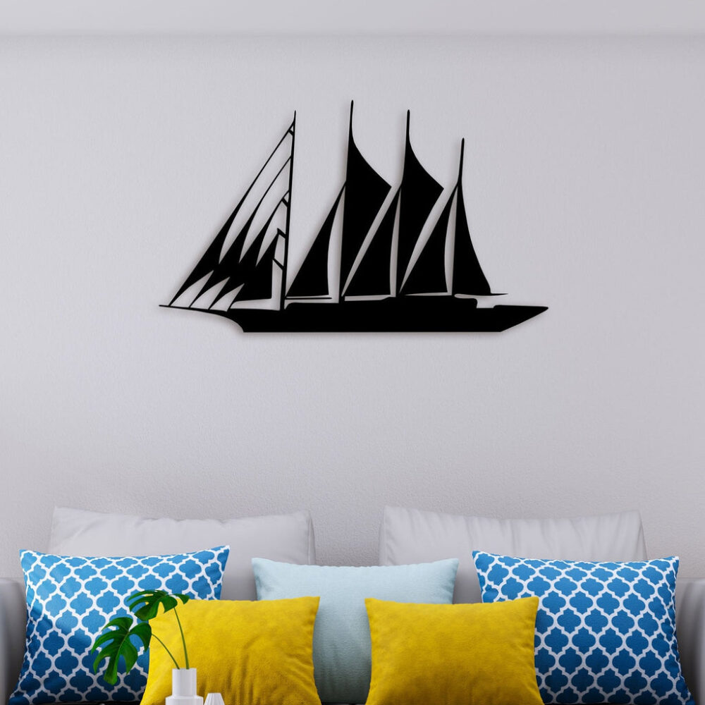 Ship On Sea Metal Wall Art