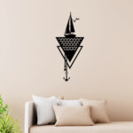 Ship With Anchor Metal Wall Art2