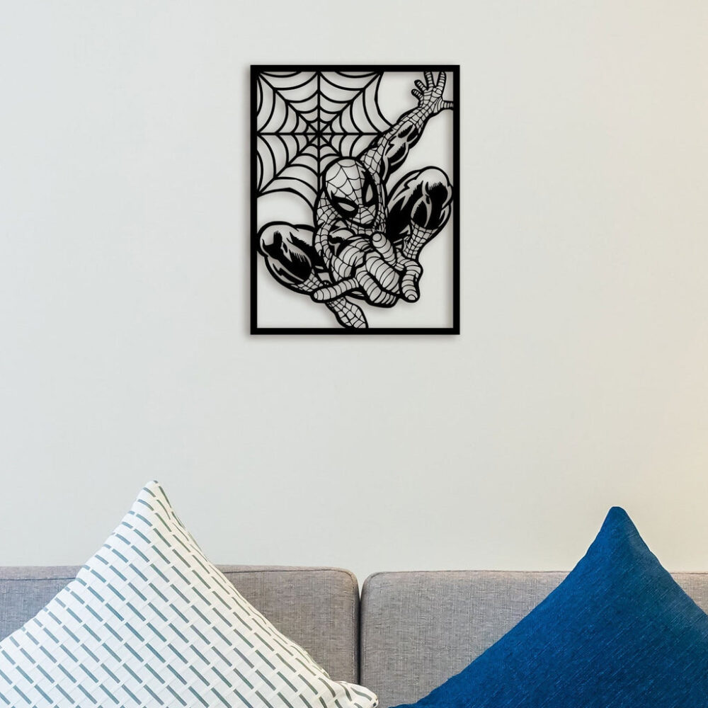 Spider Man With Nest Metal Wall Art2