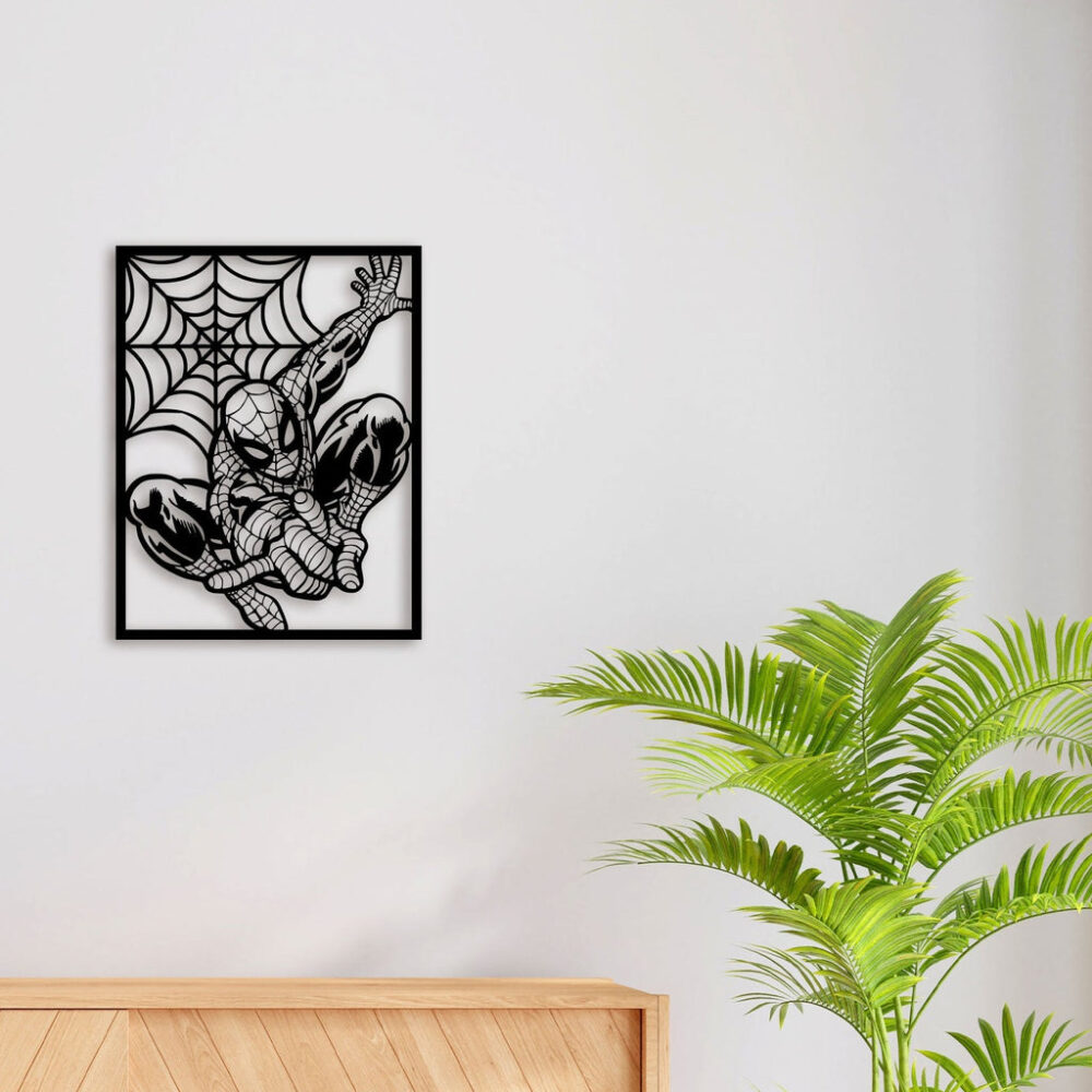 Spider Man With Nest Metal Wall Art3