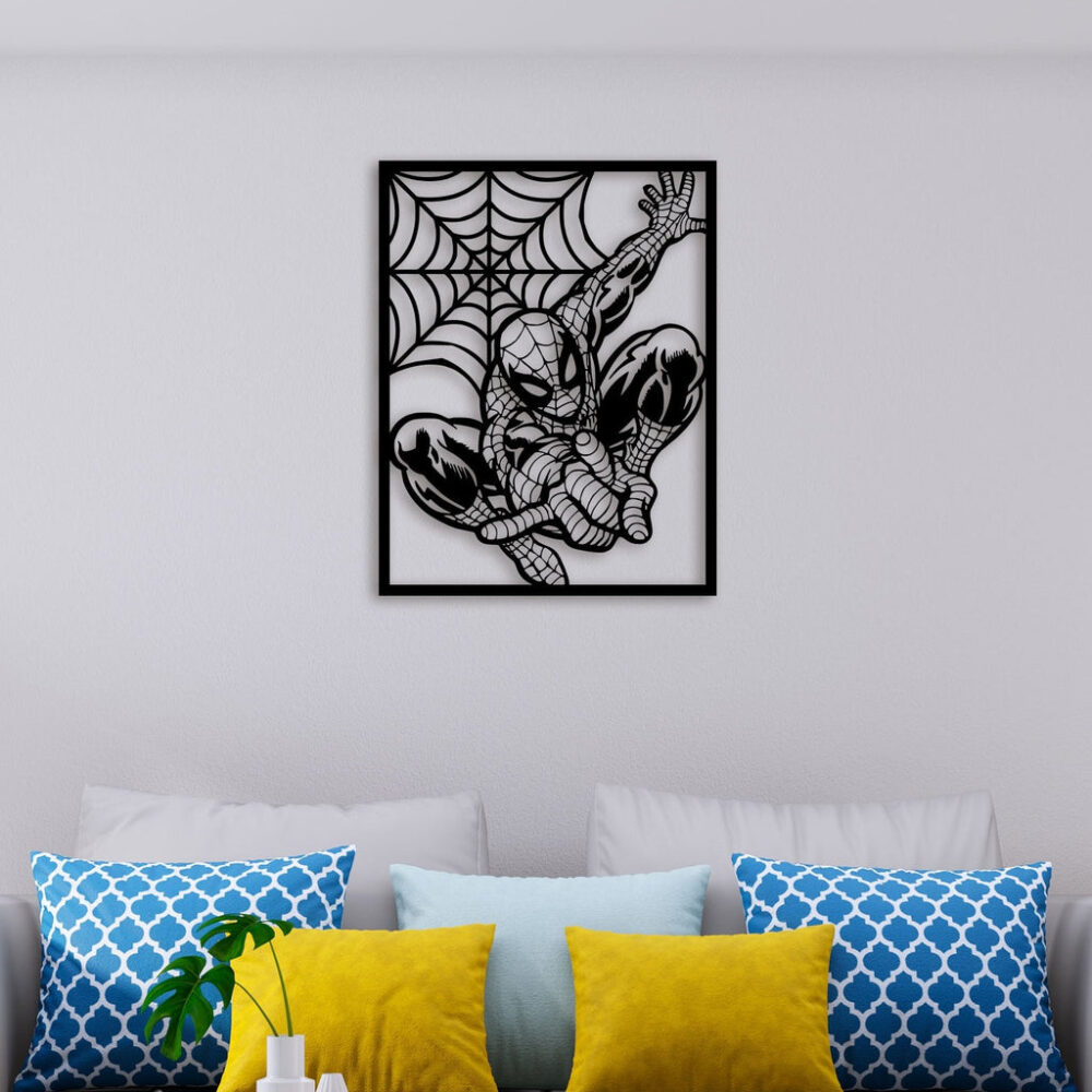 Spider Man With Nest Metal Wall Art4