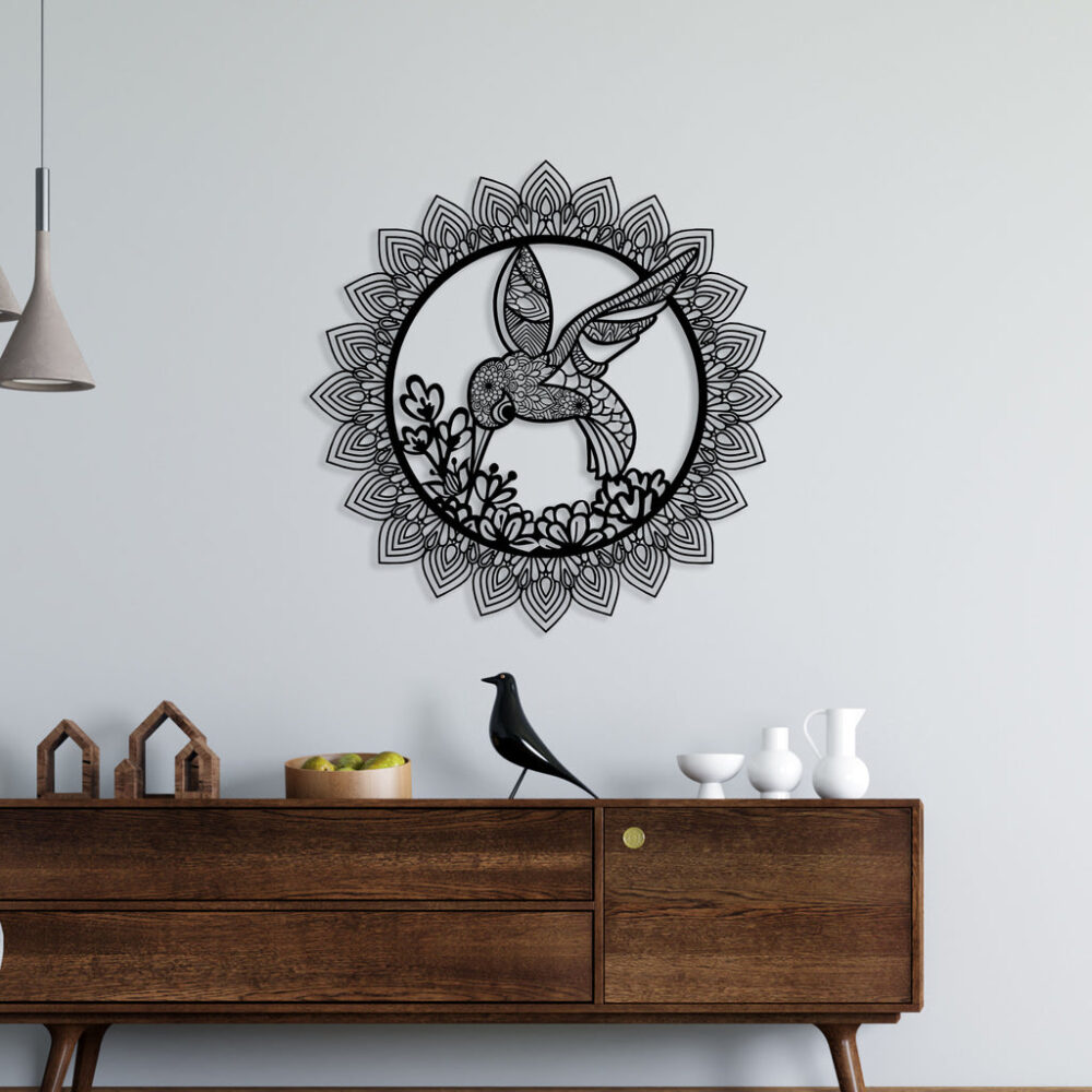 Sunflower Bird Metal Wall Art2