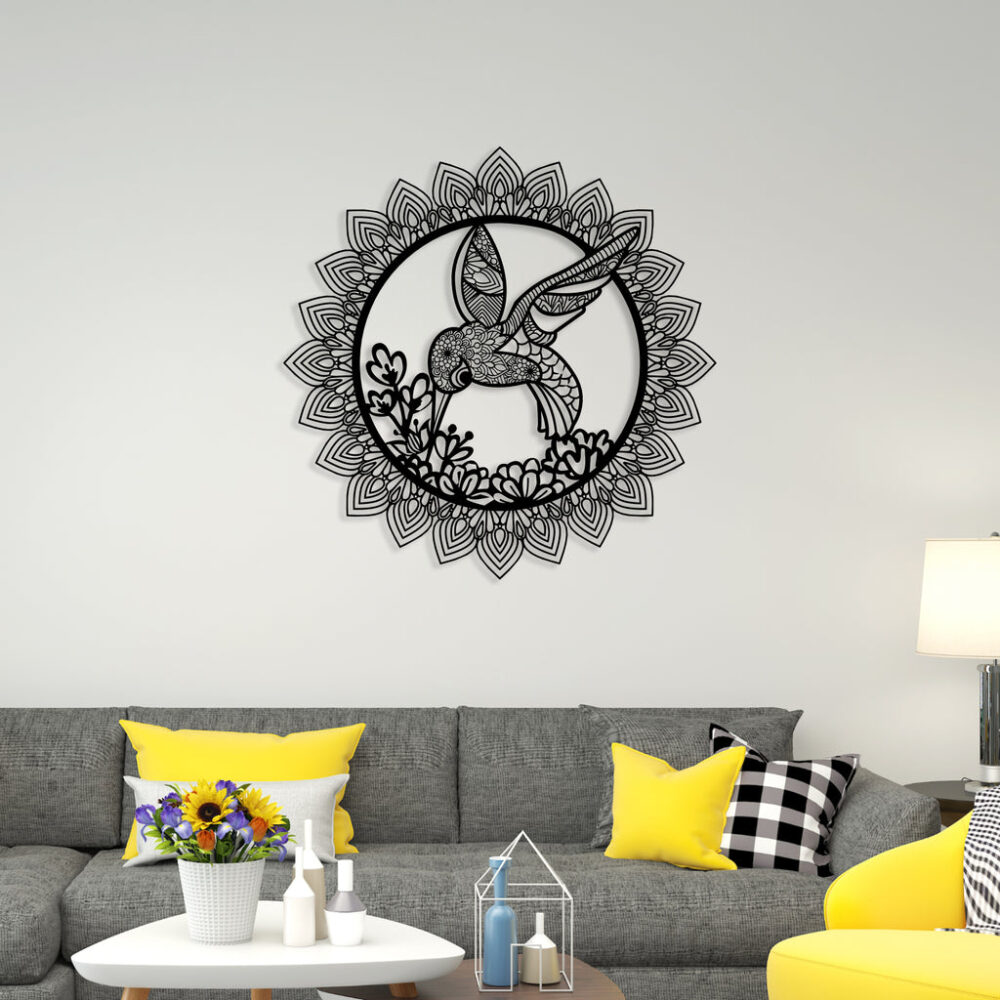 Sunflower Bird Metal Wall Art3