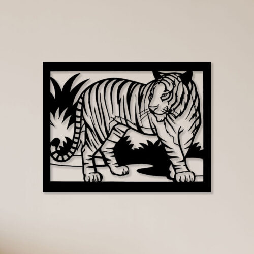 Tiger In Forest Metal Wall Art1