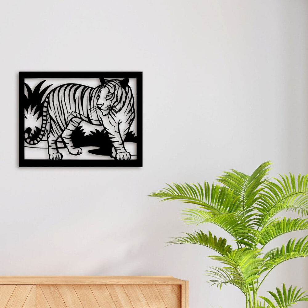 Tiger In Forest Metal Wall Art3