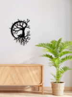 Tree In Circular Shape Metal Wall Art3