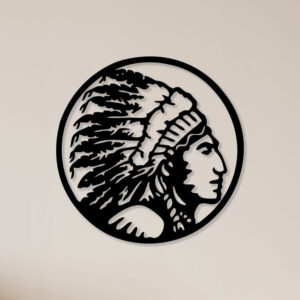 Tribesman Face Metal Wall Art1