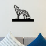 Wolf In Forest Metal Wall Art2