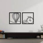 Balloon With Cycle Metal Wall Art Whimsical Elegance for Your Space