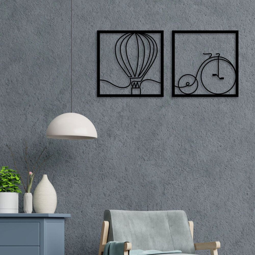 Balloon With Cycle Metal Wall Art Whimsical Elegance for Your Space5