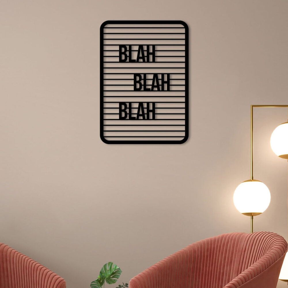 Blah Blah Metal Wall Art Elevate Your Space with Contemporary Elegance