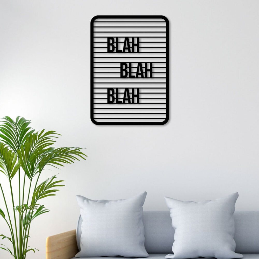 Blah Blah Metal Wall Art Elevate Your Space with Contemporary Elegance2