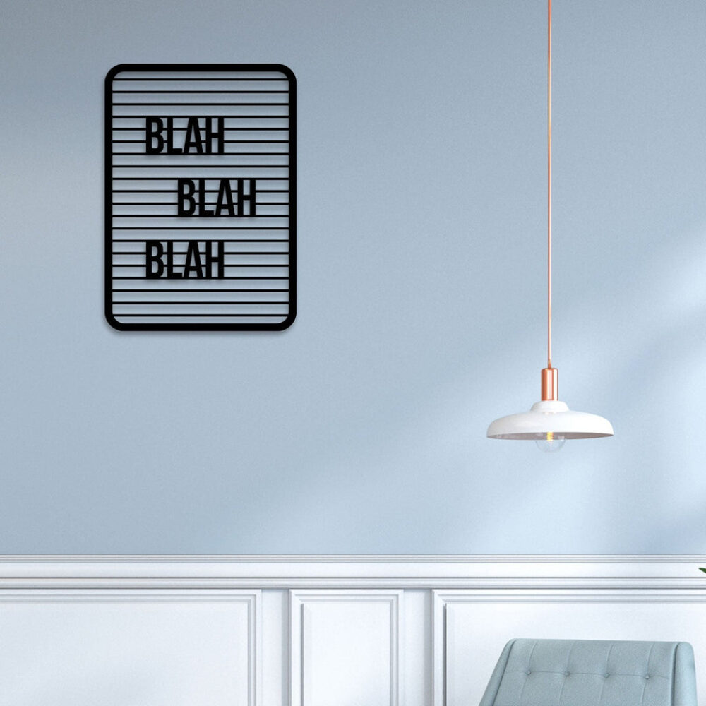 Blah Blah Metal Wall Art Elevate Your Space with Contemporary Elegance4