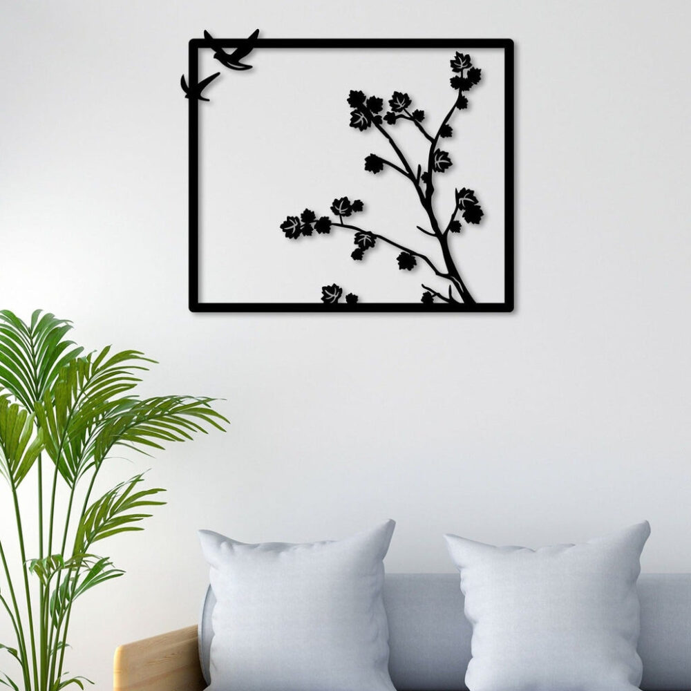 Tree With Bird Metal Wall Art Nature's Serenity in Your Space