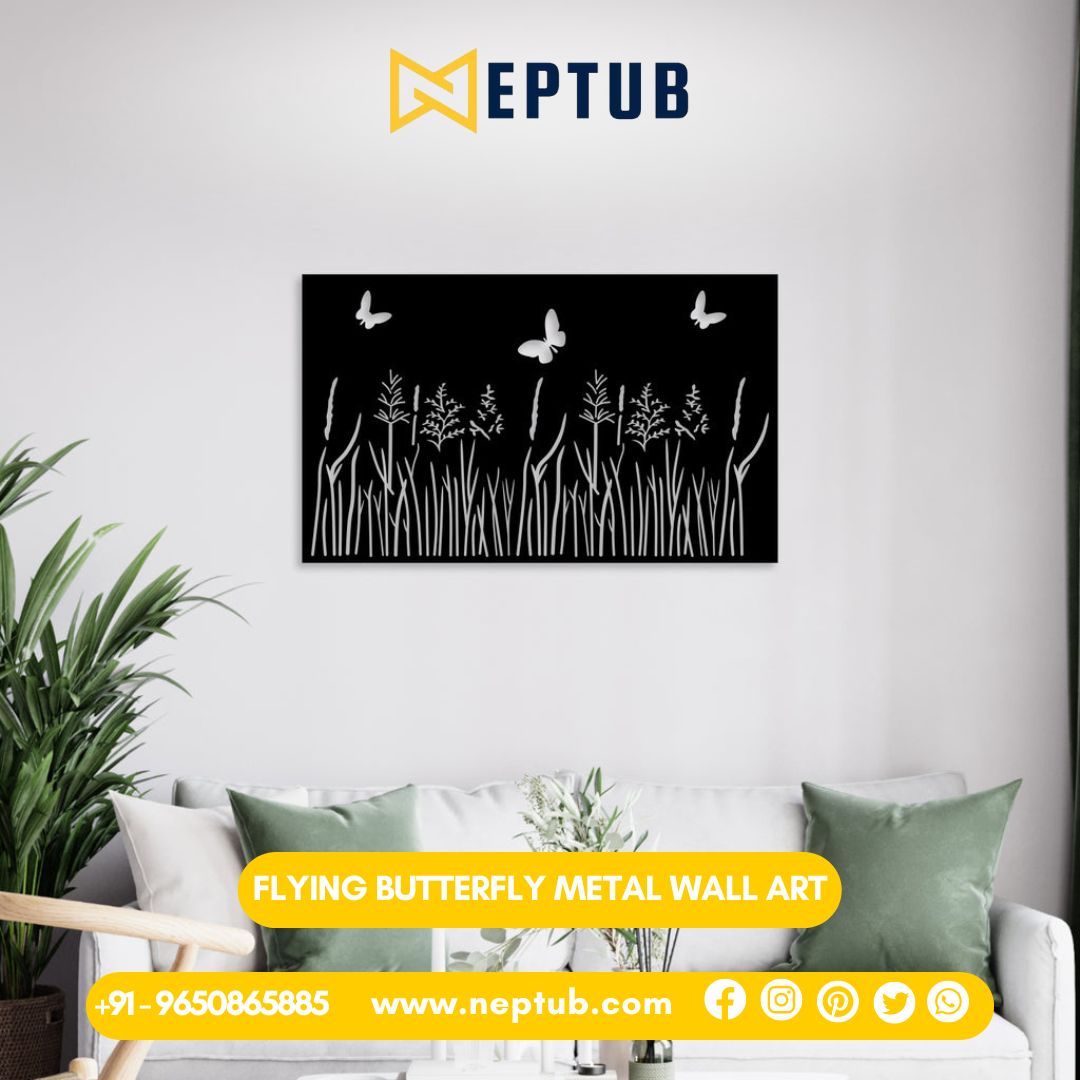 Fluttering Elegance Unique Flying Butterfly Metal Wall Art