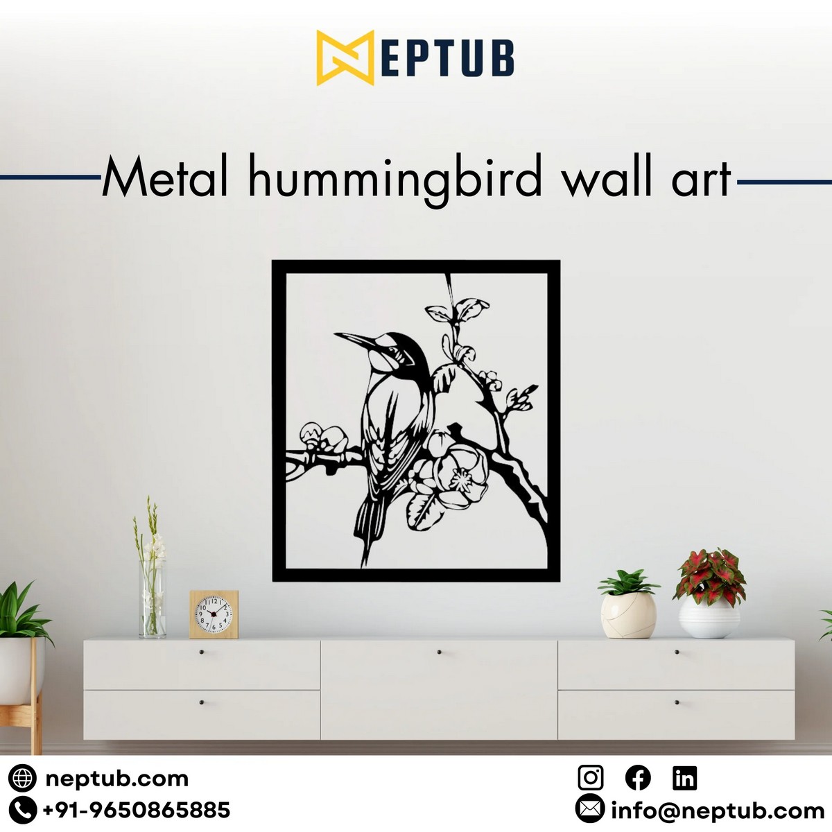 Metal Hummingbird Wall Art