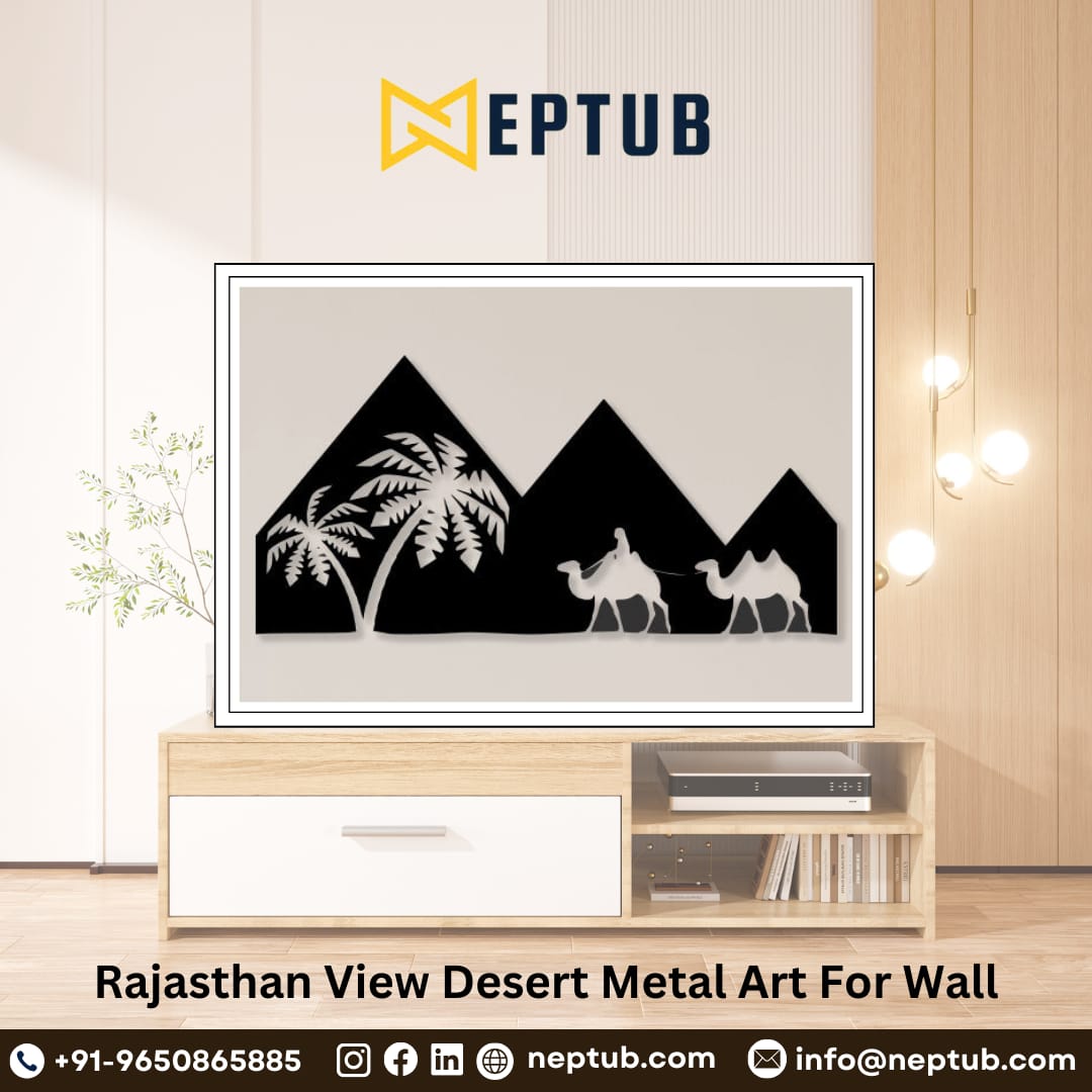 Rajasthan Desert View Metal Wall Art Capture the Beauty of the Desert