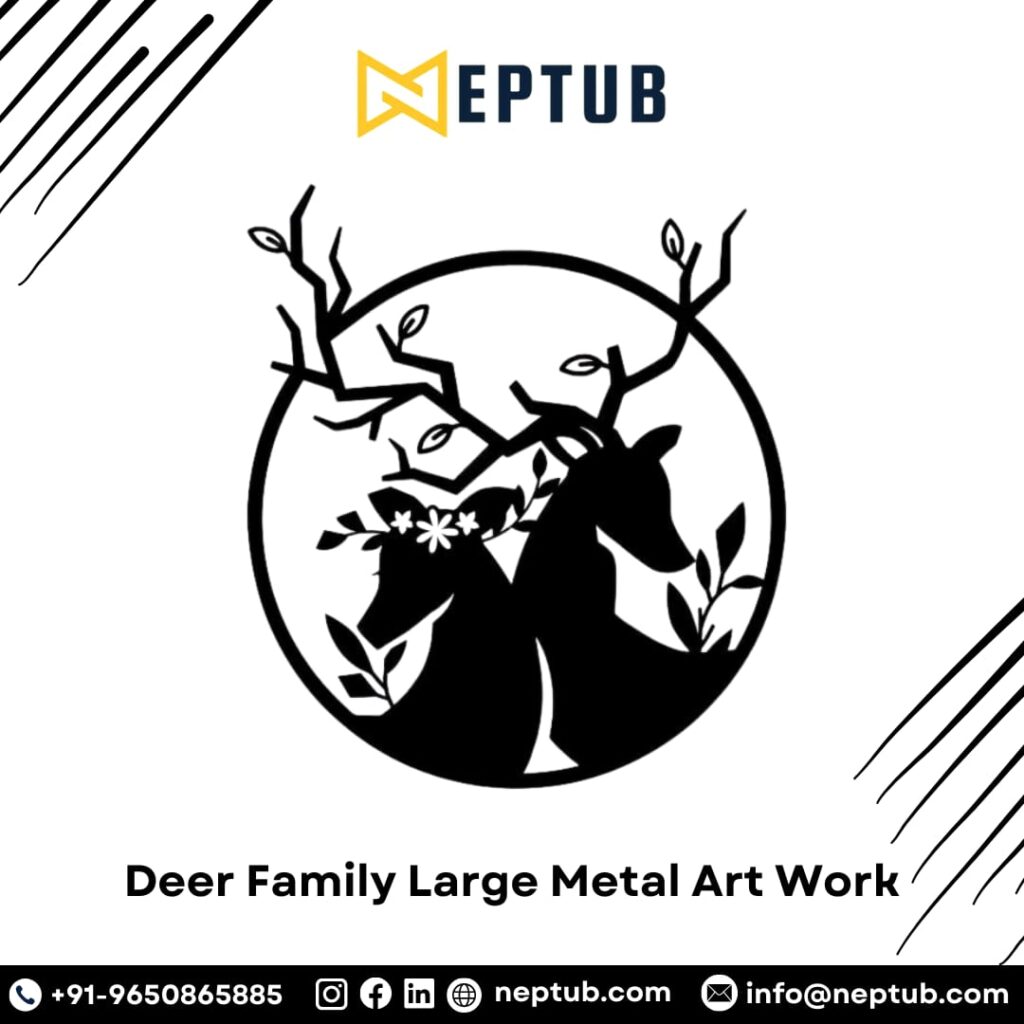 Deer Family Metal Artwork Graceful Elegance for Your Home Decor