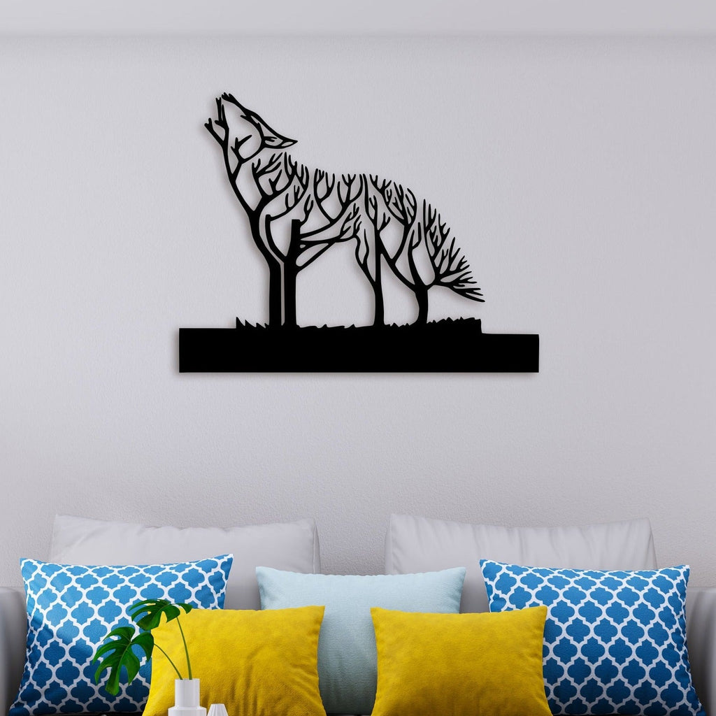 Wolf In Forest Metal Wall Art4
