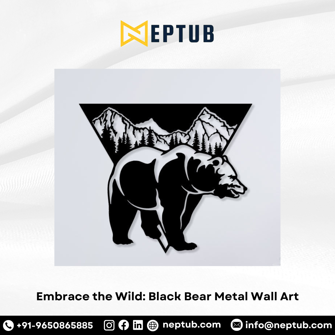 Embrace the Wild Unique Black Bear Metal Wall Art