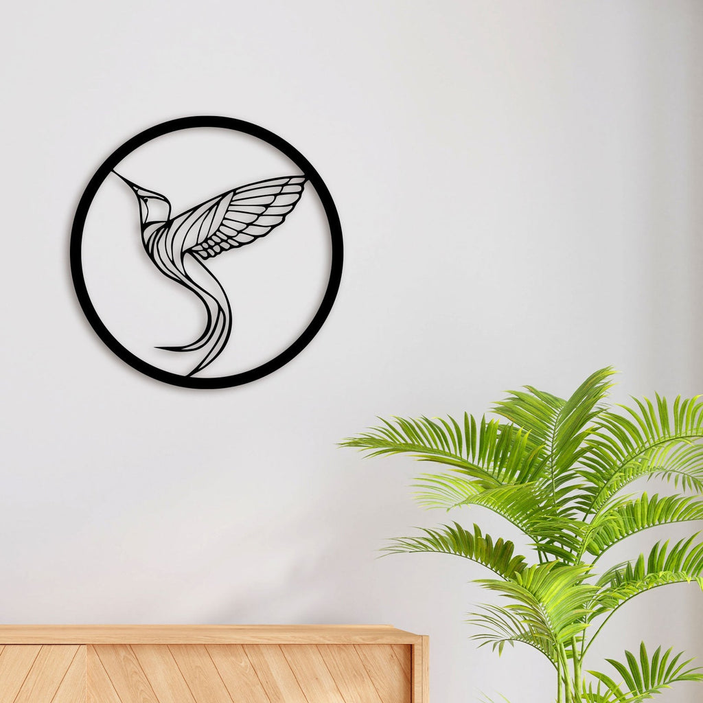 Bird In Circle Metal Wall Art3