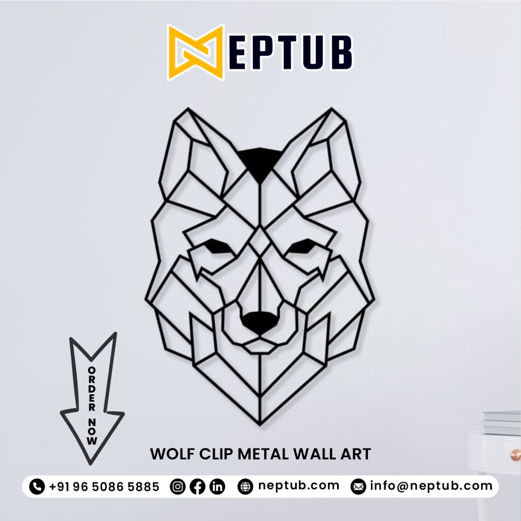 Fierce and Majestic Transform Your Space with Wolf Clip Metal Wall Art