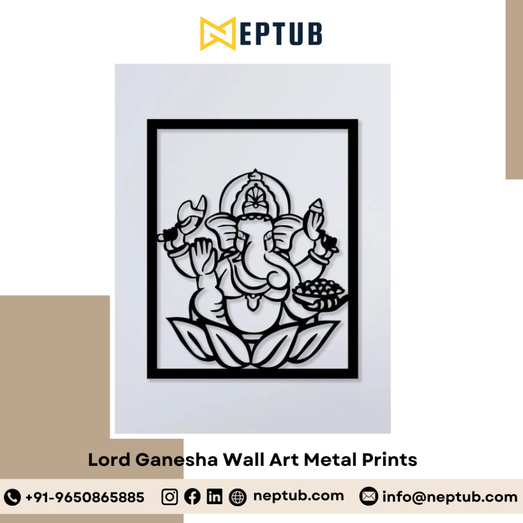 Add a Divine Touch to Your Home with Lord Ganesha Metal Wall Art from Neptub