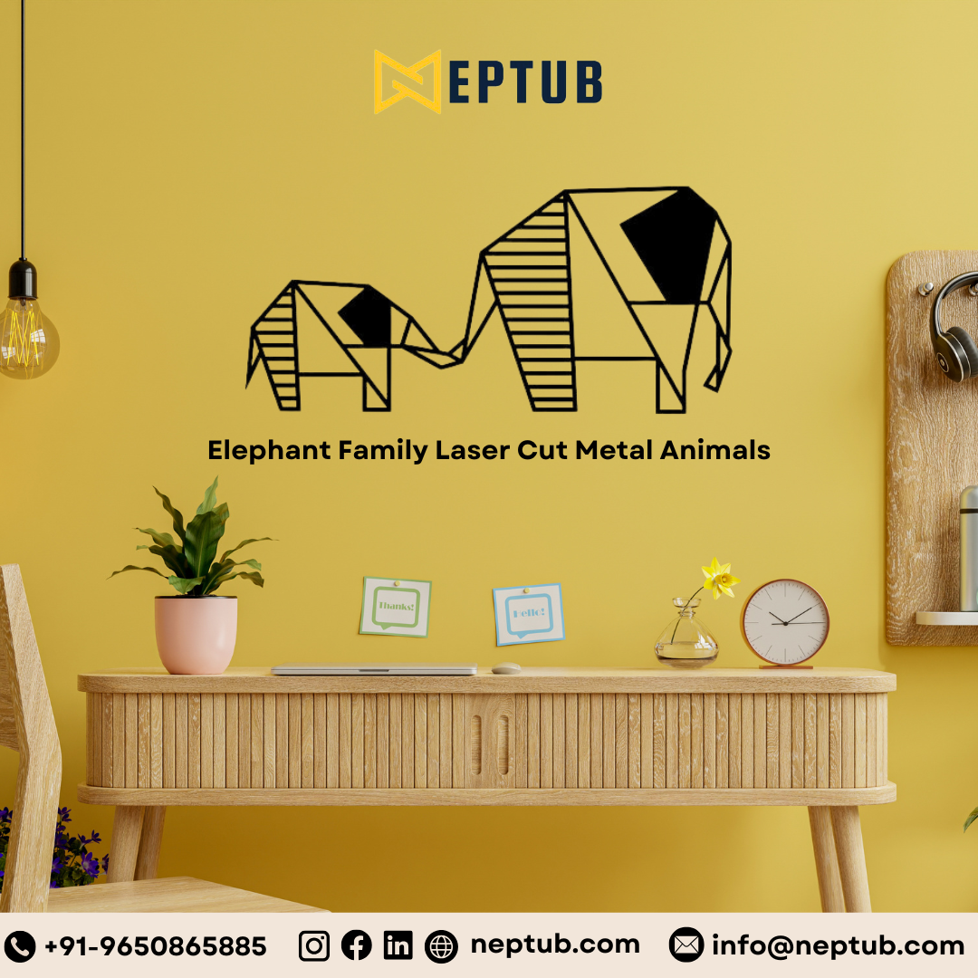 Add Elegance to Your Space with Elephant Family Laser Cut Metal Decor