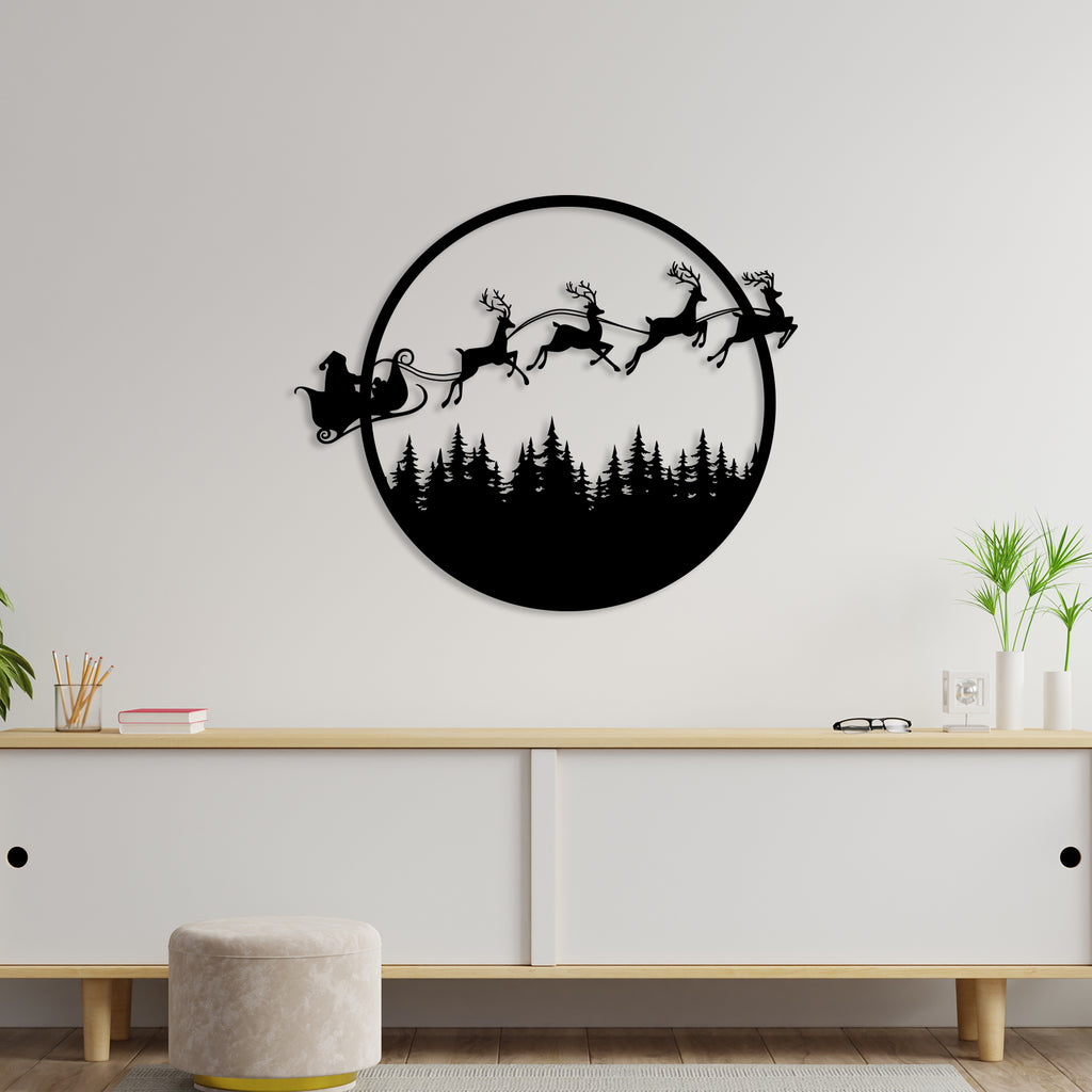 Reindeer Ride Metal Wall Art4