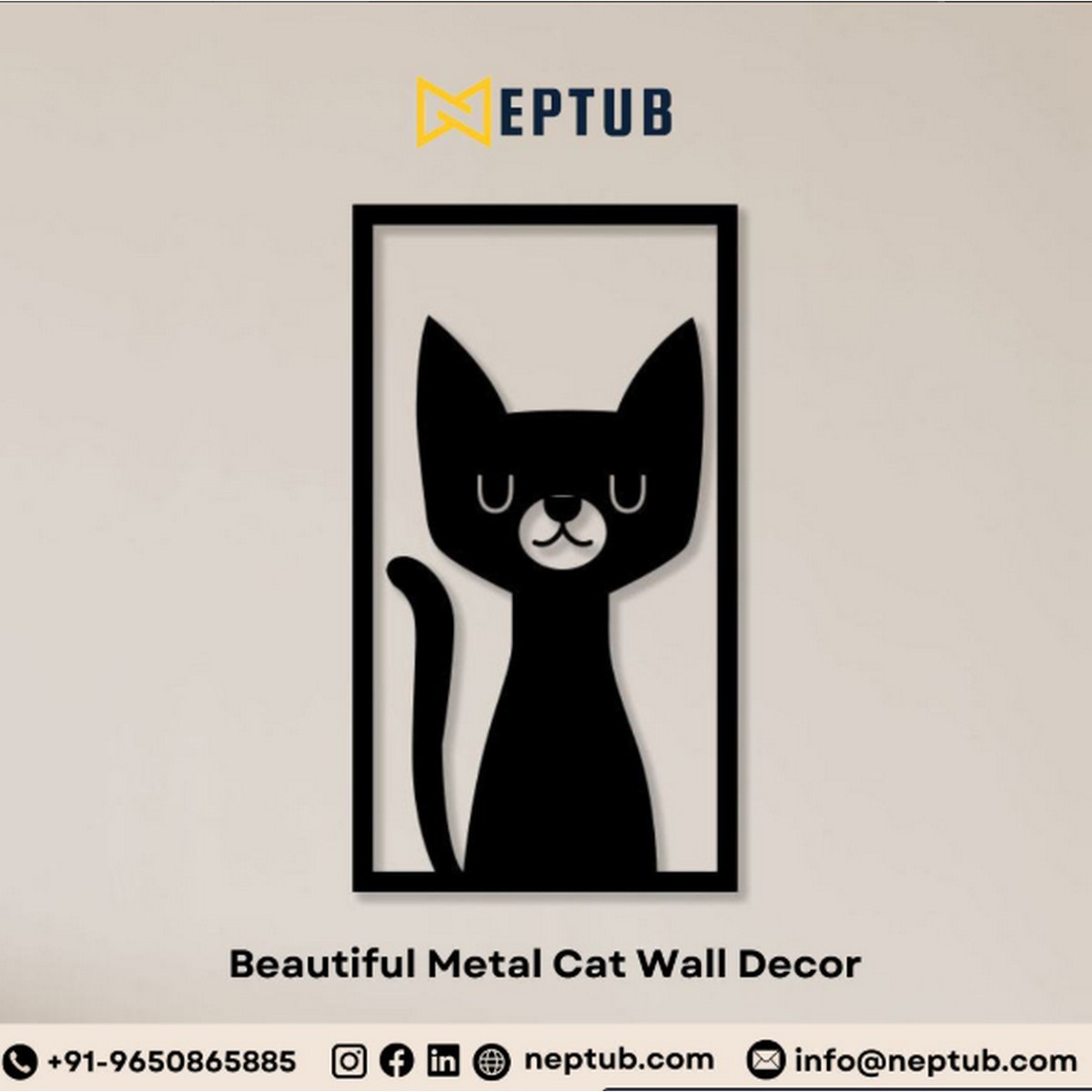 Beautiful Metal Cat Wall Decor 🐱✨