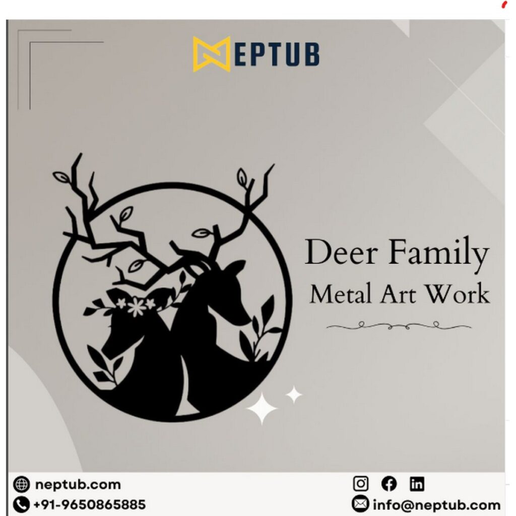 Bring Elegance Home with Deer Family Metal Art