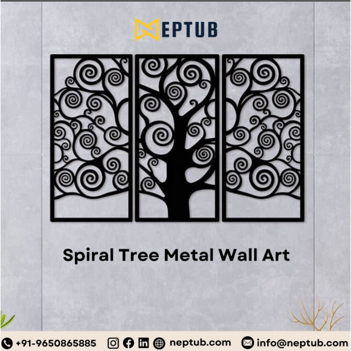 Bring Nature Indoors with Spiral Tree Metal Wall Art