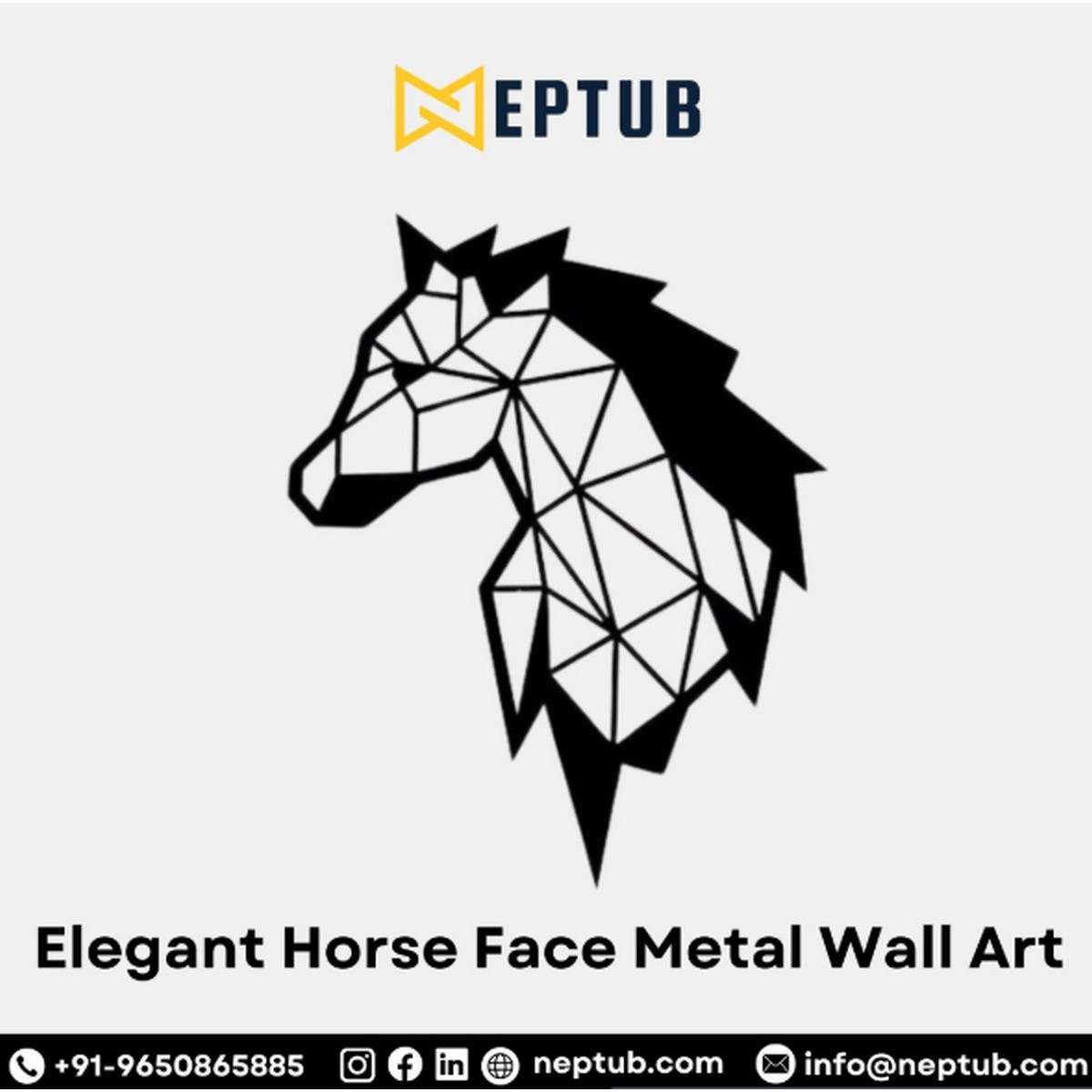 Grace Your Walls with the Elegant Horse Face Metal Wall Art