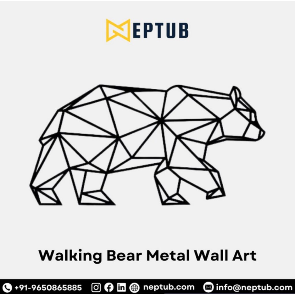 Walking Bear Metal Wall Art