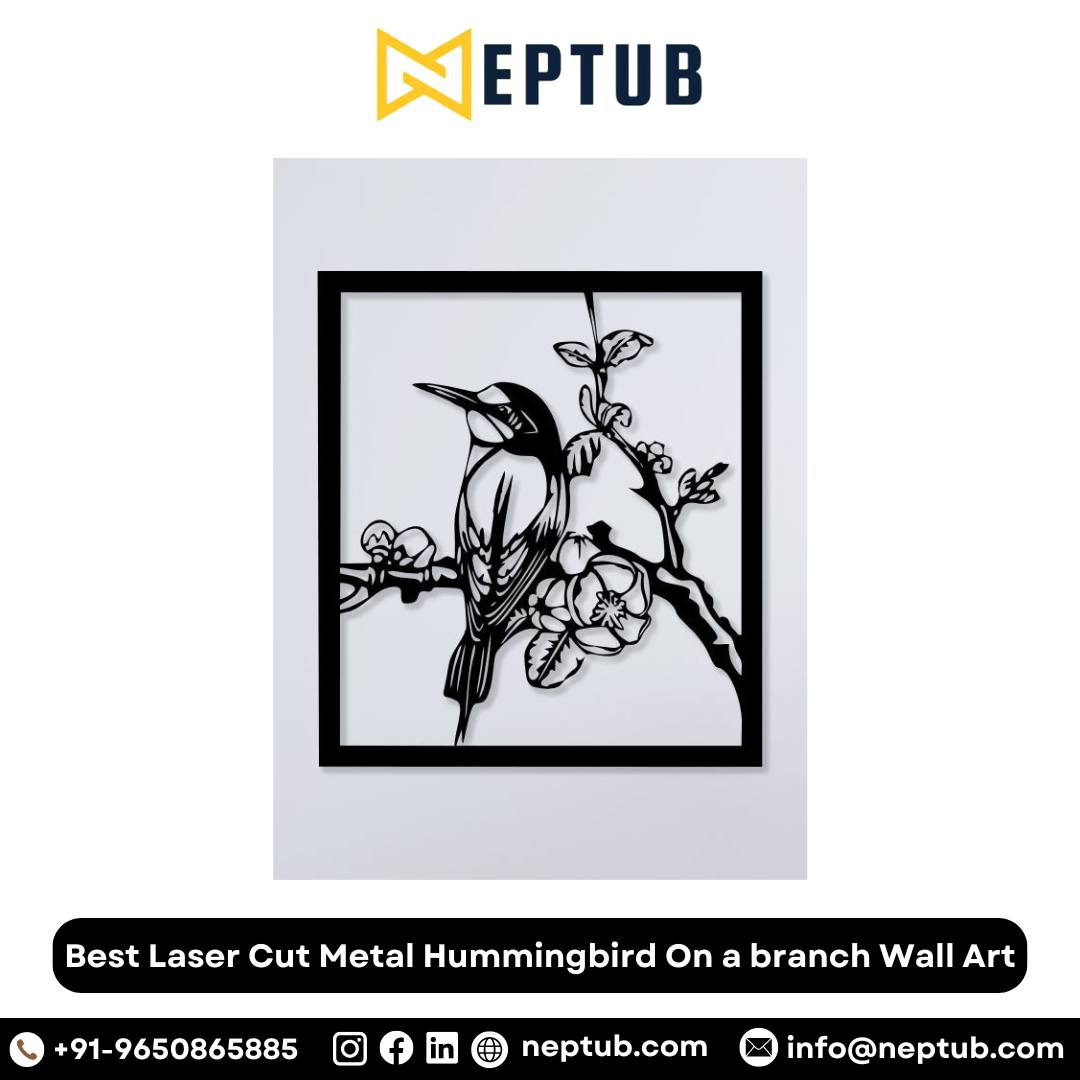 Best Laser Cut Metal Hummingbird on a Branch Wall Art