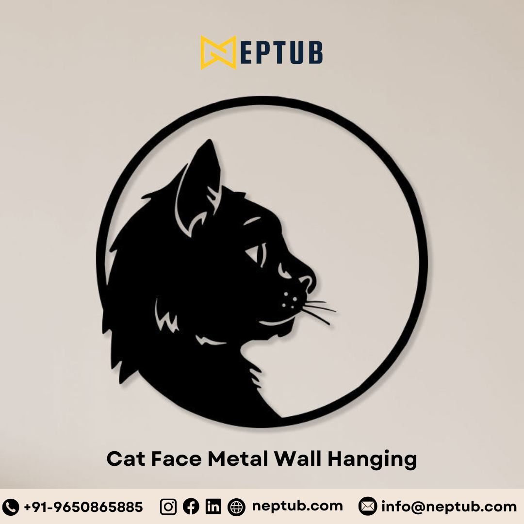 Cat Face Metal Wall Hanging – Add a Playful Charm to Your Space