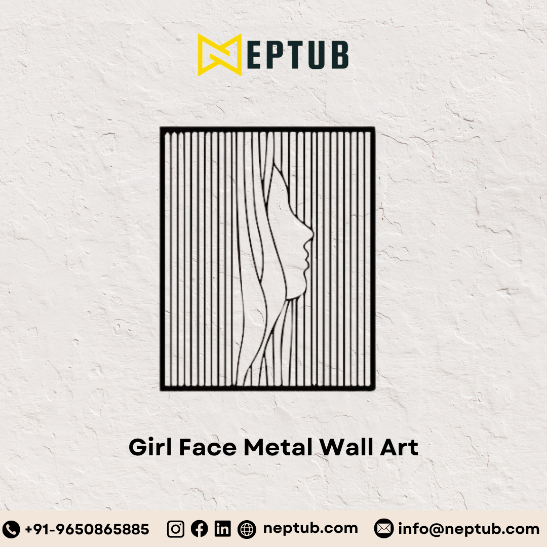 Enhance Your Décor with the Graceful Beauty of Girl Face Metal Wall Art