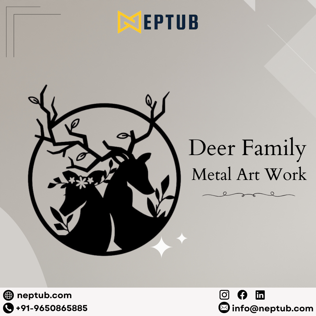 Transform Your Décor with Elegant Deer Family Metal Art – A Symbol of Grace & Harmony